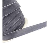 ruban de velours vintage, Ruban de velours polyester simple face multicolore 6 mm-38 mm X 3-5 mètres(Gris,10mm x 5yards)