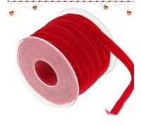 Ruban de velours vintage - Ruban élégant de 0,4 pouces, bande souple en velours de nylon, bande de velours faite à la main avec bobine enroulée | Ruban d'emballage d'arbre 20 m