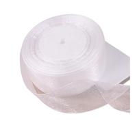 Ruban Décoratif 3pc 12mm 15mm 20mm 25mm 40mm 50mm White Organza Ribbon DIY Crafts Supplies Wedding Party Decoration Wrapping 50yards/Roll(White,15mm Organza)