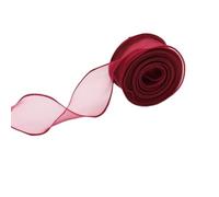 Ruban Décoratif 3pc 40mm 10Yards/Roll Fishtail Organza Ribbon For DIY Cake Wrapping Decoration Wedding Party Bow Bouquet Wreath Sewing Supplies(B-Red)