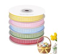 Ruban Décoratif - 5 rouleaux de 9,14 m double face à carreaux,Ruban fin pour bouquet de fleurs - Pour bouquets fleurs coiffure décoration maison couronnes mariage anniversaire remise de