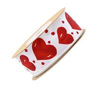 Ruban Décoratif Cœur Rouge en Polyester pour Invitations de Mariage | Rouleau Décoratif, Aspect Transparent Uni, Confortable au Toucher, Facile à Former en Nœud, pour Bouteilles