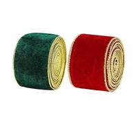 Ruban décoratif de Noël luxueux doré - Beau emballage cadeau pour couronnes saisonnières et travaux manuels - Bords métalliques