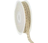 Ruban décoratif dentelle au crochet beige 12mm x 20m - ruban pour bijoux, vintage, mariage, DIY, déco