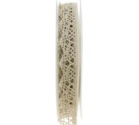 Ruban décoratif dentelle Beige Gris 22mm 20m Vintage dentelle au crochet Mariage Décoration