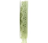 Ruban décoratif dentelle vert 22mm 20m bordure crochetée coton vintage décoration de printemps