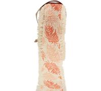 Ruban décoratif écologique en coton orange motif feuilles forêt tropicale 30mm 15m pour déco boho et cadeaux