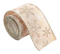 Ruban décoratif en tissu pour les fêtes de Noël, parfait pour tailler le sapin et la décoration de fête avec une construction en tissu robuste pour une utilisation durable (abricot)