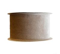 Ruban décoratif en velours pour couronnes de Noël et accents de sapin, 9 options de couleur, pour décorations de vacances et emballage de souvenirs (kaki)