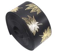 Ruban Décoratif Feuille D'érable Noire en Polyester pour Emballage | Texture Lisse, Tenue Stable, Usage Festif, pour Créateurs, Fleuristes, Paquet Présents et Photos