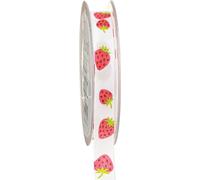 Ruban décoratif fraises Ruban en tissu printemps 15mm 20m ruban cadeau