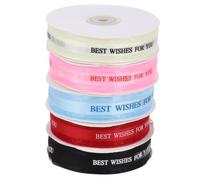 Ruban Décoratif Imprimé 2,5cm X 50 M, Best Wishes For You | Décoration pour Emballage et Invitations de Mariage, Matière Ruban, Usage Créatif Floral