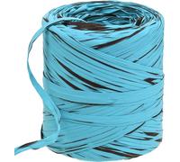 Ruban décoratif plastique bleu-brun raphia multicolore ruban cadeau L200m