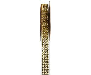 Ruban décoratif "Strass Sticker" 15mm x 1m - Ruban strass Bonbonnière cadeau ruban de décoration 5267 doré