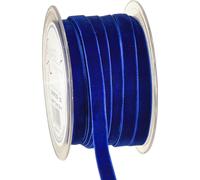 Ruban décoratif Velvet Bleu 10mm 20m - Ruban velours pour décorer, cadeaux, bricolage, emballage