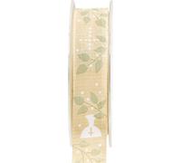 Ruban Décoration Communion Confirmation Beige 25mm 20m Poisson Croix Colombe