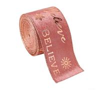Ruban d'emballage de vacances de 6,3 cm de large pour nœuds, couronnes | Mélange de polyester, texture lisse, 6,3 cm de largeur, 2 m de longueur par rouleau, parfait pour un emballage robuste