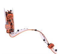 Ruban d'emballage d'Halloween, ruban décoratif citrouille, ruban gros-grain orange et violet avec motif citrouilles fantôme pour emballage cadeau, loisirs créatifs, décoration de fête
