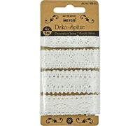 Ruban dentelle 10 mm. 20 mm, 2 x 22 mm Assorties Blanc, 4 x 1 m