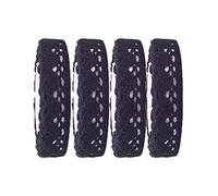 Ruban Dentelle,4 Rouleaux de Dentelle Noir Dentelle de Coton Adhesive Auto-adhésif Ruban de Dentelle à Bord pour Fabrication de Cartes Artisanat Décoration Mariage Embellissement