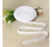 Ruban Dentelle Blanche, 2 cm x 30 m Lacet Dentelle Blanche, Tissu Décoratif en Coton, Galon Couture pour Décoration de Mariage Projets de Bricolage Artisanat