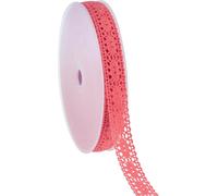 Ruban dentelle Corail Rose 18mm x 20m Ruban cadeau Décoration Printemps Vintage Flair