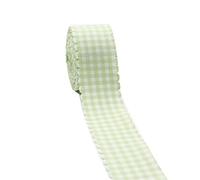 Ruban Dentelle Ruban imprimé à carreaux en dentelle de 10 mètres for décoration de maison, mariage, Noël, bricolage, nœud for cheveux fait main(Light Green,16MM)