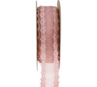 Ruban dentelle vieux rose motif floral 20mm x 20m mariage vintage