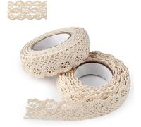 Ruban Dentelle Vintage Ruban Dentelle Beige, Nouveau Stylo à Ruban De Décoration En Dentelle Pour La Décoration De Table De Mariage DIY Artisanat Cadeau Ruban Bordure 1 Rouleaux 5m, 2,5 cm De Large