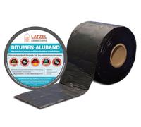 Ruban d'étanchéité en aluminium bitumé - Ruban de réparation de bitume - Couleur Noir - 200 mm - Rouleau de 10 m d'épaisseur 1,5 mm
