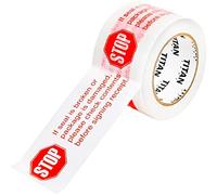 Ruban d'étanchéité « Stop Sign » pré-imprimé « If Seal is Broken » 100,6 m d'épaisseur 2,5 mm