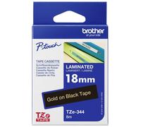 Ruban d'étiquetage Brother TZe, TZ TZe-344 Couleur de ruban: noir Couleur de police:or 18 mm 8 m