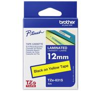 Ruban d'étiquetage Brother TZe, TZ TZe-631S Couleur de ruban: jaune Couleur de police:noir 12 mm 4 m