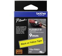 Ruban d'étiquetage flexible Brother TZe-FX, TZ-FX TZe-FX621 Couleur de ruban: jaune Couleur de police:noir 9 mm 8 m