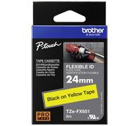 Ruban d'étiquetage flexible Brother TZe-FX, TZ-FX TZe-FX651 Couleur de ruban: jaune Couleur de police:noir 24 mm 8 m