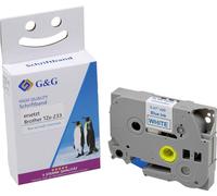 Ruban d'étiquetage G&G BB-B-G-233 compatible remplace Brother TZe-233 Couleur de ruban: blanc Couleur de police: bleu 12 mm 8 m