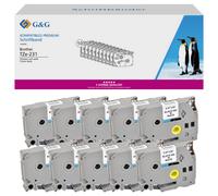 Ruban d'étiquetage jeu de 10 G&G 5T231-10TD compatible remplace Brother TZe-231
