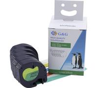 Ruban d'étiquetage jeu de 5 G&G BM-D-G-91221-5 compatible remplace DYMO 91221, 91222, 91223, 91224, 91225 Couleur de ruban: blanc