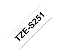Ruban d'étiqueteuse Brother TZe-S251 Noir sur Blanc 24mm x 8m Adhésif Puissant Laminé pour PT-Series (PT-1400 à PT-P750WVP)
