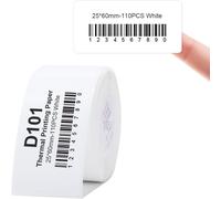 Ruban d'étiqueteuse compatible pour NIIMBOT D101, papier d'imprimante d'étiquettes autocollant d'étiquettes anti-huile étanche 25x60mm 110 pièces (blanc)