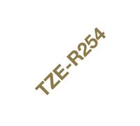 Ruban d'Étiquettes Brother TZe-R254 Doré sur Blanc 24mm x 4m - Technologie Transfert Thermique - Compatibilité P-touch PT-P900W/P750W/P950NW/D600VP/D800W/H500