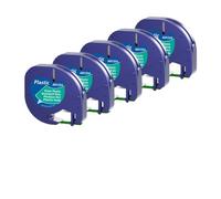 Ruban d'étiquettes Compatible 12mm 4m, Compatible avec LT100H LT100T 91200 91201 12mm, ruban d'étiquettes en papier plastique multicolore(Plastic green)