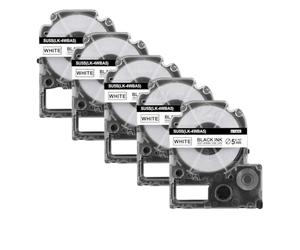 Ruban d'étiquettes Compatible avec Tube thermorétractable, 5PK, SU5S SU5Y LK-4WBA5 LK-4YBA5, Compatible avec Labelworks LW-300 SU5S SU5Y LK-4WBA5 LK-4YBA5(5PK Black on White)