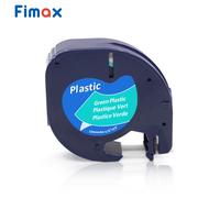 Ruban d'étiquettes en plastique multicolore,compatible avec Dymo LetraTag,d'étiquettes,91201,91200,12267,91202,LT100H,91330 T,100mm - Type Black on Green