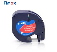 Ruban d'étiquettes en plastique multicolore,compatible avec Dymo LetraTag,d'étiquettes,91201,91200,12267,91202,LT100H,16951 T,100mm - Type Black on Red