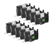 Ruban d'étiquettes Extra Flexible de 12mm, paquet de 3 à 20, Compatible avec les bandes laminées TZe FX231 Tz FX241 131 631 Compatible avec le pliage(10PK Black on White)