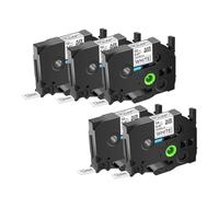 Ruban d'étiquettes Extra Flexible de 12mm, paquet de 3 à 20, Compatible avec les bandes laminées TZe FX231 Tz FX241 131 631 Compatible avec le pliage(5PK Black on White)