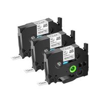 Ruban d'étiquettes Extra Flexible de 12mm, paquet de 3 à 20, Compatible avec les bandes laminées TZe FX231 Tz FX241 131 631 Compatible avec le pliage(3PK Black on White)