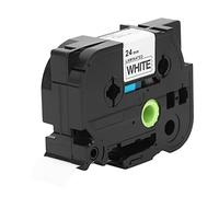 Ruban d'étiquettes laminé 24 mm noir sur ruban d'étiquettes étanche à l'huile de haute qualité pour PT7600 PTP700 PT2730 TZe221 621 matériau PET Durable forte compatibilité