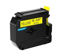 Ruban d'étiquettes noir sur blanc Compatible avec ruban MK 12mm 9mm Compatible avec fabricants d'étiquettes MK-231 MK131 MK221 MK631 MK121 et PT45M PT85(Black on yellow)